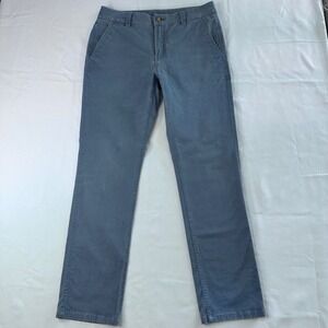 Toad&Co Mens Mission Ridge Pant Lean Fit Blue Grey Chino 33x32 Organic Cotton